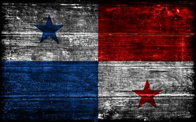panama träflagga, 4k, träregra flaggor, nordamerikanska länder, panamas flagg, panama dag, nordamerika, panamansk flagga, panama, panamanska nationella symboler, panama flagga