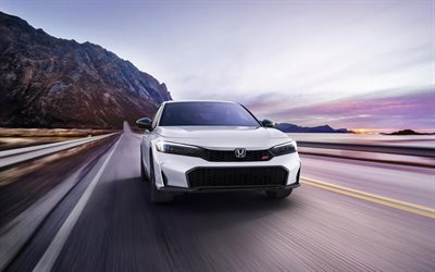 2025, honda civic, vista frontal, exterior, honda white civic, novo white civic 2025, carros japoneses, honda
