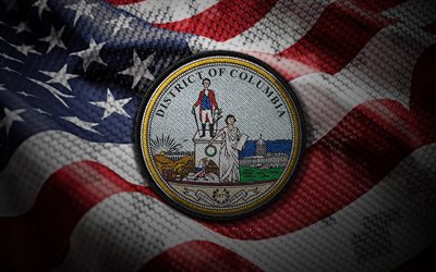 Washington seal, 4K, Seals of US Cities, US flag, Washington badge, Seal of Washington, USA, american flag, Washington emblem, US cities seals, Washington