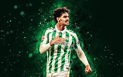 johnny cardoso, 4k, yeşil neon işıklar, gerçek betis, la liga, amerikalı futbolcular, johnny cardoso 4k, futbol, laliga, johnny, gerçek betis fc, gerçek betis balomsie, johnny cardoso real betis