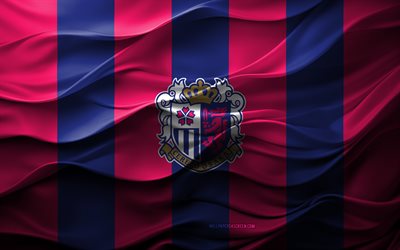 4k, logo cerezo osaka, fond 3d rose bleu, ligue j1, emblème cerezo osaka, équipe de football japonais, drapeau cerezo osaka, texture 3d, japon, cerezo osaka, football, osaka
