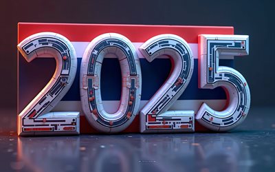 2025 Thailand, 4k, creative 3d art, Thailand 2025 digits, 3d art, 2025 concepts, Thailand flag, 2025 3d digits, Thailand
