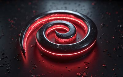 debian metal logo, 4k, luci al neon rossa, sfondo di metallo nero, marchi di sistema operativo, linux, opera d'arte, logo 3d debian, logo dei marchi, logo del sistema operativo, logo debian, marchi, debian