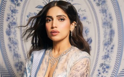Bhumi Pednekar, 4k, saree, indian actress, Bollywood, movie stars, pictures with Bhumi Pednekar, beauty, popular actress, indian celebrity, Bhumi Pednekar photoshoot