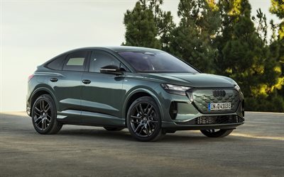 2026, audi q4 sportback e tron, 4k, vorderansicht, außen, elektroautos, grüner audi q4 sportback, elektrischer audi q4 sportback, deutsche autos, audi
