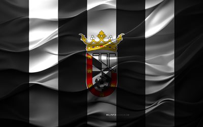 4k, AD Ceuta FC logo, black white 3D background, AD Ceuta FC emblem, Segunda Division, Spanish football team, AD Ceuta FC flag, 3D texture, AD Ceuta FC, football, Spain