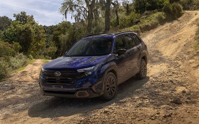 subaru forester sport híbrido, 4k, desierto, 2026 coches, fuera de la carretera, subaru forester azul, extremo, 2026 subaru forester, autos japoneses, subaru
