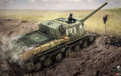 ISU-122, tanque, World of tanks, el WoT