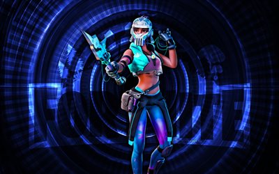 Cove Rider Ocean Fortnite, 4k, blue spiral background, Fortnite, creative, Cove Rider Ocean Skin, Fortnite Cove Rider Ocean Skin, Cove Rider Ocean, Fortnite characters