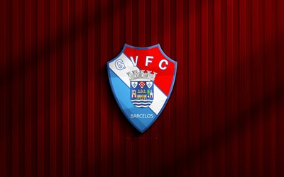 4k, gil vicente fc 3d  logo, primeeira liga, roter 3d  hintergrund, fußball, gil vicente fc emblem, gil vicente fc logo, gil vicente fc, liga portugal, portugiesischer fußballverein, fc gil vicente
