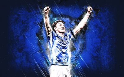scott mctominay, sfondo di pietra blu, ssc napoli, british football player, grunge art, serie a, italia, napoli, calcio, scott mctominay napoli