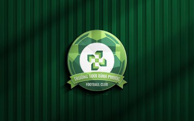 4k, truong tuoi binh phuoc 3d  logo, v league 2, grüner 3d  hintergrund, fußball, truong tuoi binh phuoc emblem, truong tuoi binh phuoc logo, truong tuoi binh phuoc, vietnamesischer fußballverein, truong tuoi binh phuoc fc