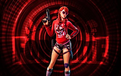 Summer Fable Fortnite, 4k, red spiral background, Fortnite, creative, Summer Fable Skin, Fortnite Summer Fable Skin, Summer Fable, Fortnite characters