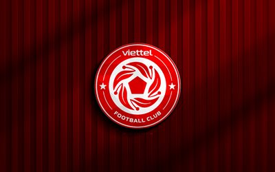 4k, viettel fc 3d 로고, v  리그 1, 빨간색 3d 배경, 축구, viettel fc emblem, viettel fc 로고, viettel fc, 베트남 축구 클럽, fc viettel
