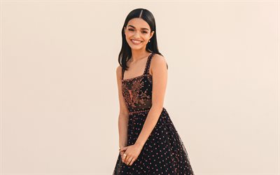 rachel zegler, 4k, amerikanische schauspielerin, foto shooting, schwarzes kleid, hollywood, rachel anne zegler, schöne frauen, rachel zegler fotoshooting