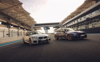 2026, bmw m2 cs, 4k, frontansicht, äußerlich, rennstrecke, blue bmw m2 cs, grauer bmw m2 cs, tuning bmw m2, deutsche autos, bmw