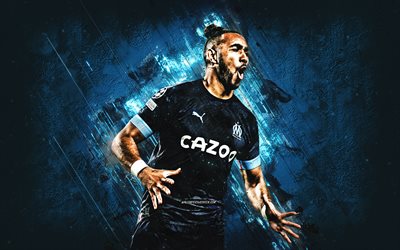 Dimitri Payet, Olympique de Marseille, French football player, blue stone background, Marseille, France, Ligue 1, football