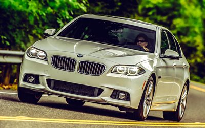BMW 535d Sedan, 4k, highway, 2012 cars, F10, HDR, BMW F10, 2012 BMW M5, german cars, BMW