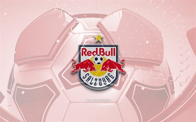 fc red bull salzburg glossy logo, 4k, röd fotbollsbakgrund, österrikisk bundesliga, fotboll, österrikisk fotbollsklubb, fc red bull salzburg emblem, red bull salzburg fc, sportlogotyp, fc red bull salzburg  logotyp, fc red bull salzburg