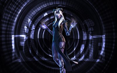 etheria fortnite, 4k, fondo espiral gris, fortnita, creativo, piel etera, piel de fortnite etheria, etheria, personajes de fortnite