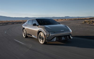 2026, kia ev4, 4k, vista frontale, esterno, auto elettriche grigie kia ev4, new kia ev4 2026, auto sudcoreane, kia