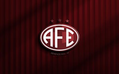 4k, Ferroviaria FC 3D logo, Brazilian Serie B, red 3D background, soccer, Ferroviaria FC emblem, Ferroviaria FC logo, Ferroviaria, football, brazilian football club, Ferroviaria FC