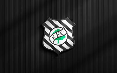 4k, figueirense fc 3d logotipo, serie brasileña b, fondo 3d negro, fútbol, figueirense fc emblema, logotipo de figueirense fc, figurado, fútbol americano, club de fútbol brasileño, figueirense fc