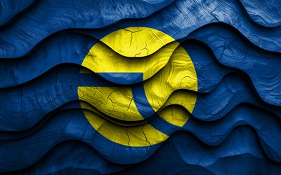 4k, bandeira botucatu, cidades do brasil, bandeiras de ondas 3d de madeira, dia de botucatu, bandeira de botucatu, brasil, bandeira de madeira de botucatu, cidades brasileiras, botucatu