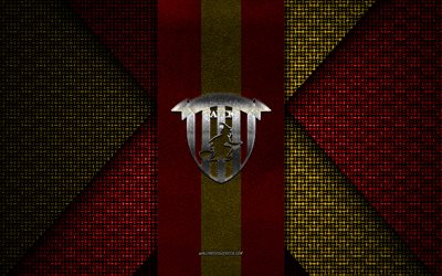 Benevento Calcio, Serie B, red yellow knitted texture, Benevento Calcio logo, Italian football club, Benevento Calcio emblem, football, Benevento, Italy