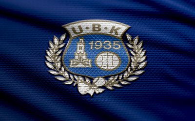 logotipo de tela de utsiktens bk, 4k, fondo de tela azul, superette, bokeh, fútbol, logotipo de utsiktens bk, fútbol americano, utsiktens bk emblema, suecia, utsiktens bk, club de fútbol sueco, utsiktens fc