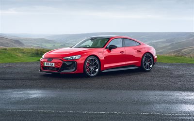 audi rs e tron gt carbono negro, 4k, camino, 2025 autos, autos eléctricos, 2025 audi rs e tron gt, audi rs e tron gt rojo, autos alemanes, audi