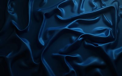 textura de seda azul oscuro, 4k, textura de tela azul oscuro, textura de ondas de seda azul, textura de seda azul, fondo de tela de ondas azul oscuro, textura de tela, fondo de tela azul
