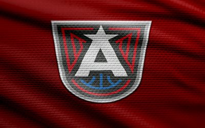 Atlanta Dream fabric logo, 4k, red fabric background, WNBA, bokeh, basketball, Atlanta Dream logo, Atlanta Dream emblem, american basketball team, Atlanta Dream