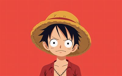 monkey d luffy, creativo, una pieza, fondo rojo, quinta marcha, manga, minimalismo, arte abstracto, personajes de una pieza, engranaje 5, obra de arte, gomu gomu no mi, mono d luffy una pieza