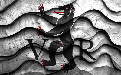 4k, bandeira de appenzell ausserrhoden, cantões da suíça, bandeiras de ondas 3d de madeira, dia de appenzell ausserrhoden, suíça, cantões suíços, appenzell ausserrhoden