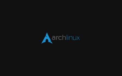 Arch Linux, logo, gri arka plan
