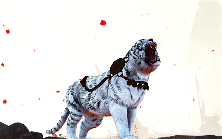 tigre branco, arte, criativo, far cry