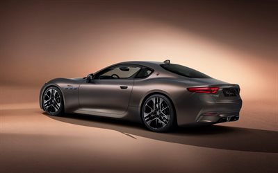 2023, Maserati GranTurismo Folgore, rear view, exterior, electric coupe, brown GranTurismo Folgore, electric cars, italian cars, Maserati