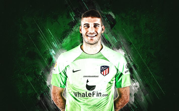 ivo grbic, atletico madrid, jogador de futebol croata, goleiro, retrato, fundo de pedra verde, la liga, espanha, futebol