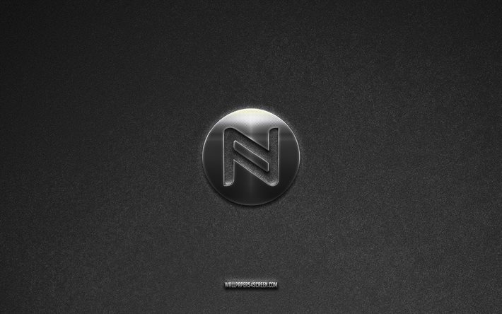 Namecoin logo, cryptocurrency, gray stone background, Namecoin emblem, cryptocurrency logos, Namecoin, cryptocurrency signs, Namecoin metal logo, stone texture