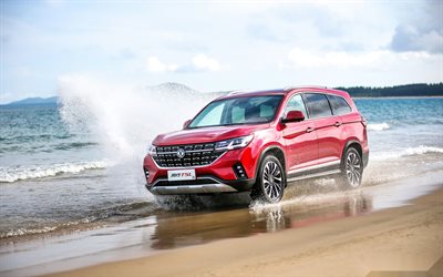 Dongfeng Forthing T5L, 4k, offroad, 2022 cars, crossovers, Red Dongfeng Forthing, 2022 Dongfeng Forthing, chinese cars, Dongfeng