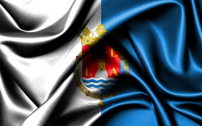 Alicante flag, 4K, spanish provinces, fabric flags, Day of Alicante, flag of Alicante, wavy silk flags, Spain, Provinces of Spain, Alicante