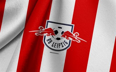 RB Leipzig, nazionale di calcio tedesca, rosso, bianco, bandiera, simbolo, texture tessuto, logo, Bundesliga, Lipsia, in Germania, il calcio