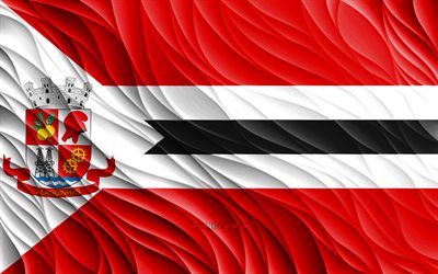 4k, drapeau alagoinhas, drapeaux 3d ondulés, villes brésiliennes, drapeau d'alagoinhas, jour d'alagoinhas, vagues 3d, villes du brésil, alagoinhas, brésil