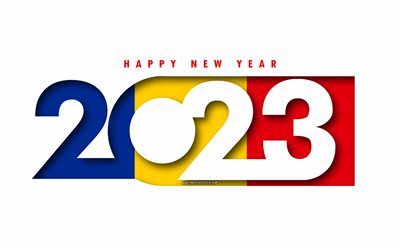 عام جديد سعيد 2023 رومانيا, خلفية بيضاء, رومانيا, الحد الأدنى من الفن, 2023 رومانيا المفاهيم, رومانيا 2023, 2023 رومانيا الخلفية, 2023 سنة جديدة سعيدة رومانيا