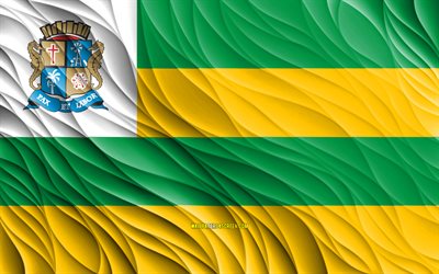 4k, bandeira de aracaju, bandeiras 3d onduladas, cidades brasileiras, dia de aracaju, ondas 3d, cidades do brasil, aracaju, brasil
