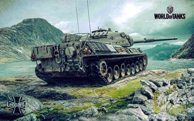 leopardo 1, obra de arte, mundo dos tanques, tanques alemães, bundeswehr, wot, tanques, leopard 1 world of tanks