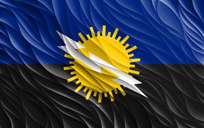 4k, bandera zuliana, banderas 3d onduladas, estados venezolanos, bandera del zulia, dia del zulia, ondas 3d, estados de venezuela, zulia, venezuela