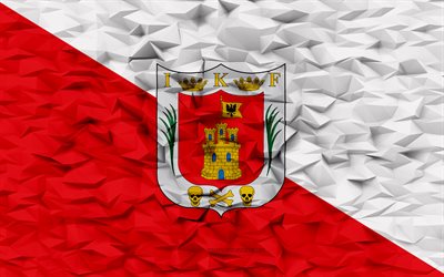 Flag of Tlaxcala, 4k, States of Mexico, 3d polygon background, Tlaxcala flag, 3d polygon texture, Day of Tlaxcala, 3d Tlaxcala flag, Mexican national symbols, 3d art, Tlaxcala, Mexico