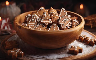 biscoitos natalinos, estatuetas, feliz natal, noite de natal, ano novo, biscoitos